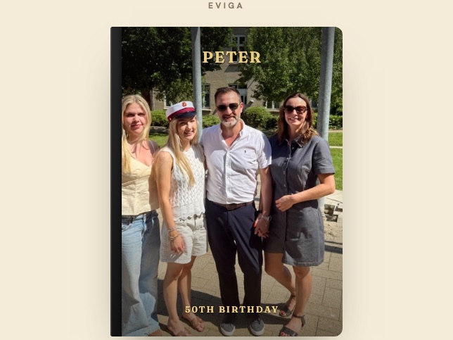The digital book — a photo cover, opened on any phone
