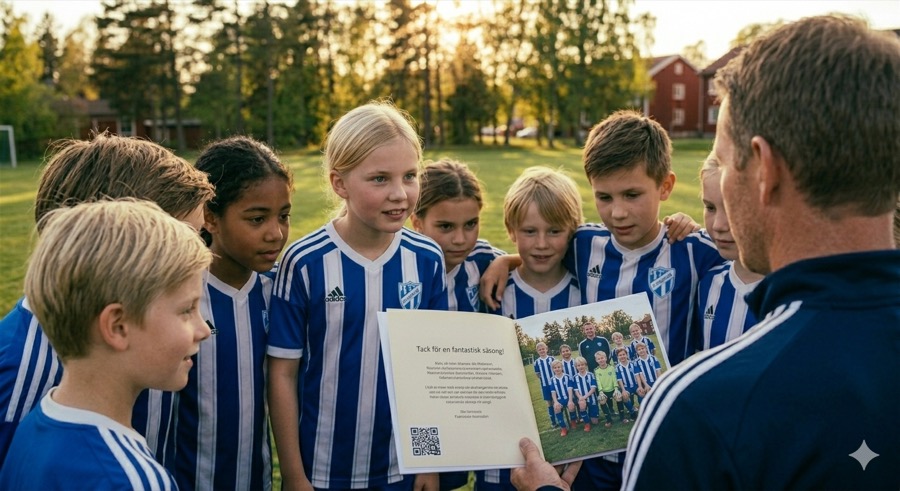 The team gives the book to their coach